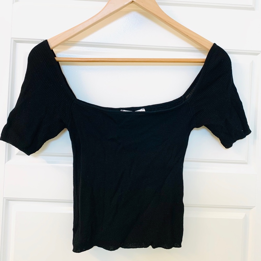 Zara Square Neck Short Sleeve Top